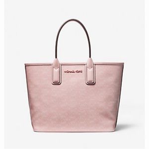 NEW Michael Kors Jodie Small Logo Jacquard Tote Bag color pink/powder blush‎